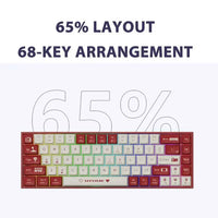 AJAZZ AK680 Mechanical Keyboard ABS Keycap 68 Keys Wired Wireless Bluetooth Gamer Keyboard Hot Swap Custom Gasket for Pc Laptop