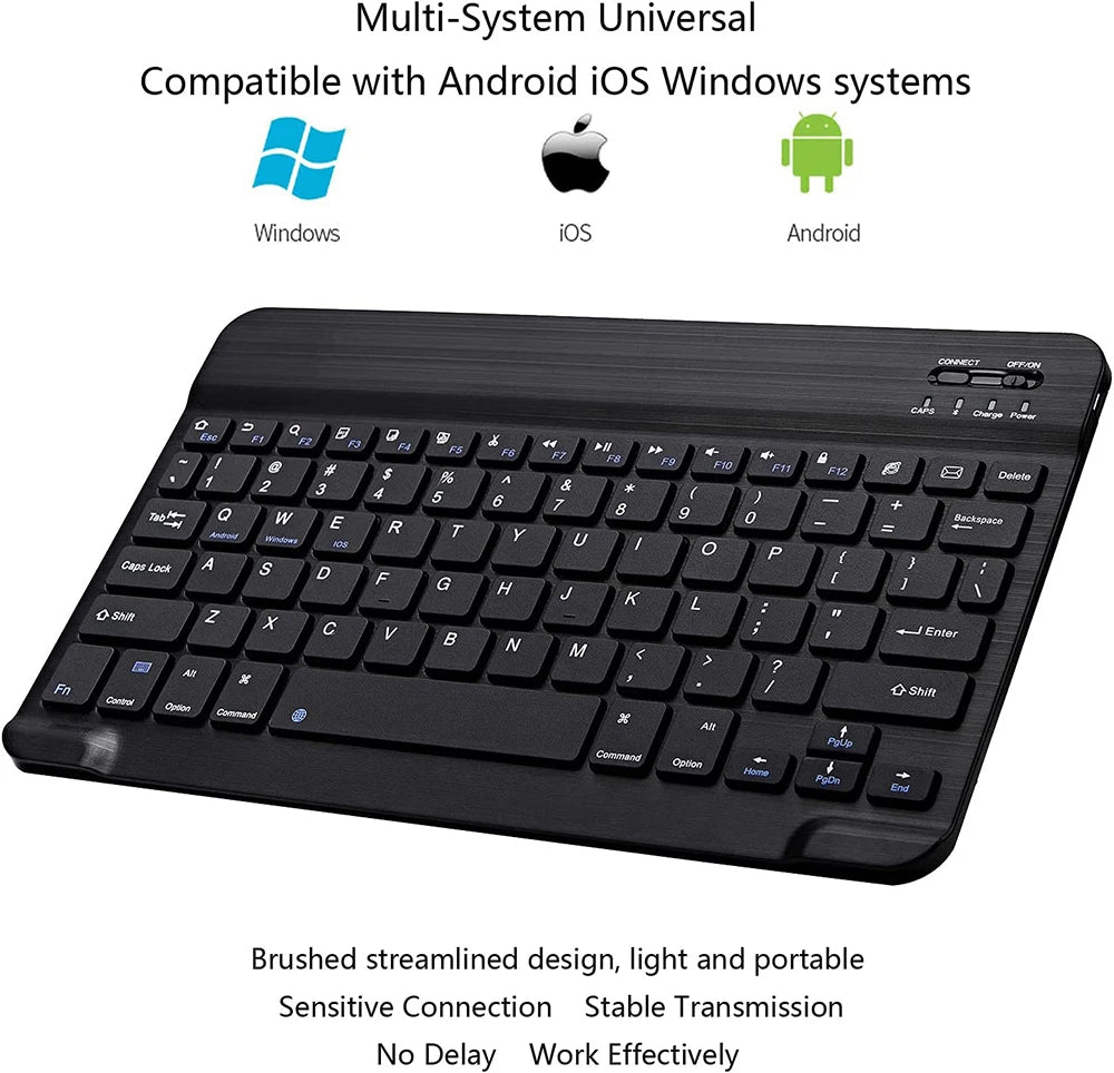 Mini Bluetooth Keyboard Wireless Keyboard Rechargeable Russian Spain Keyboards For IOS Android Windows 10 Inch For Phone Tablet