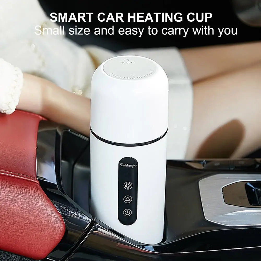 12V 24V Car Heating Cup Electric Kettle Stainless Steel Smart Temperature Control Touch LCD Display Travel Coffee Mug Warmer