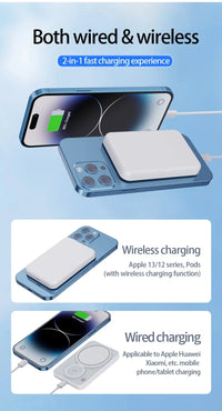 3in1 Wireless Magnetic Power Bank Portable External Spare Battery Wireless Fast Charger For Macsafe iPhone iWatch Apple Watch