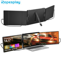 Dopesplay 14.1inch Portable Monitor 1200P FHD IPS Triple Dual Screen Extender display For PC Switch Gaming Mac Laptop to 17.3“