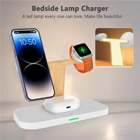 3 In 1 Magnetic Wireless Charger Stand For iPhone 16 15 14 Pro Max Apple Watch 9 8 7 Airprods Fast Charging Station Dock Holder