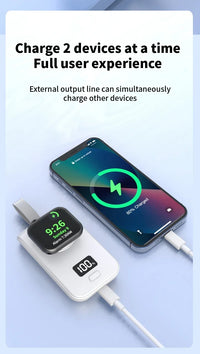 Portable Wireless Charger Power Bank For Apple Watch 8 7 6 5 4 3 SE Ultra for iWatch Magnetic charging station