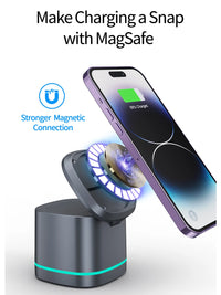 3 in 1 Transparent Magnetic 15W Wireless Charger Charger Stand For iPhone 14 13 12 ProMax Airpod Pro Watch 8 SE Charging Station