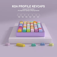 KBDiy KOA Profile Gummy Bears Keycap PBT Custom Korean Keycaps for Mechanical Keyboard Game Cute 141 Keys Caps ISO 7U Space Bar