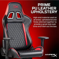 HyperX blast gaming chair-ergonomic gaming chair, leather upholstery video game chair-Red Black PC racing tilt gaslift foam