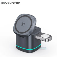 3 in 1 Transparent Magnetic 15W Wireless Charger Charger Stand For iPhone 14 13 12 ProMax Airpod Pro Watch 8 SE Charging Station