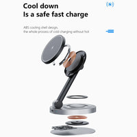 2 In 1 Magnetic Wireless Charger Stand Pad For iPhone 15 14 13 12 11 Pro Max 11 X Apple Watch Airpods Fast Charging Dock Station