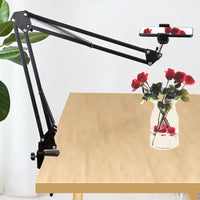 Overhead Tripod for Phone Table Over Head Camera Mount Stand for Cellphone Smartphone Video Recording Shooting Photo Filming