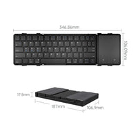 Jomaa Hebrew/Korea/Russia Wireless Folding Keyboard with Touchpad/Numer Rechargeable Foldable Bluetooth Keyboard for Tablet Ipad