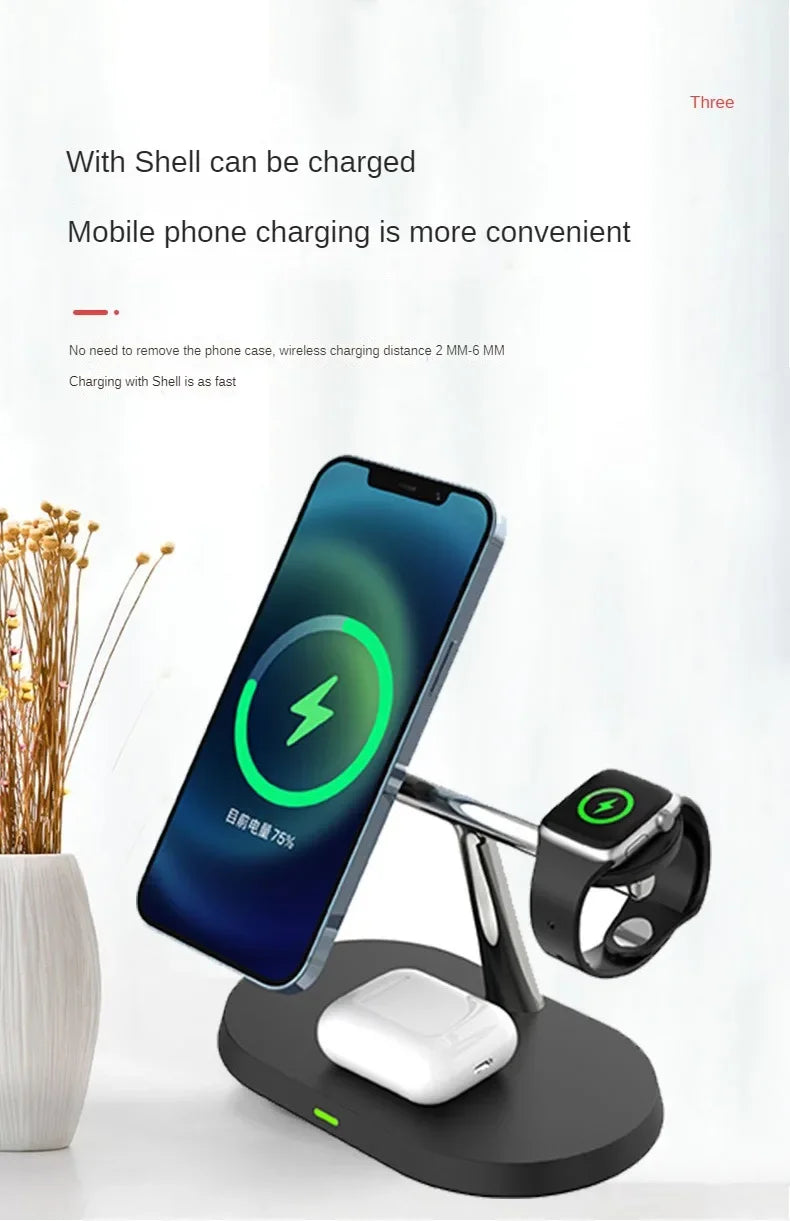 3 in 1 Wireless Charger for IPhone 15 14 13 12 Pro Max for Apple Watch 9 8 7 6 5 Airpods Pro 2 3 Fast Charging Station