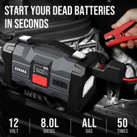 ZUKAKA 4000A Jump Starter with Air Compressor Power Bank Portable Emergency Battery Booster Starting Device for Cars