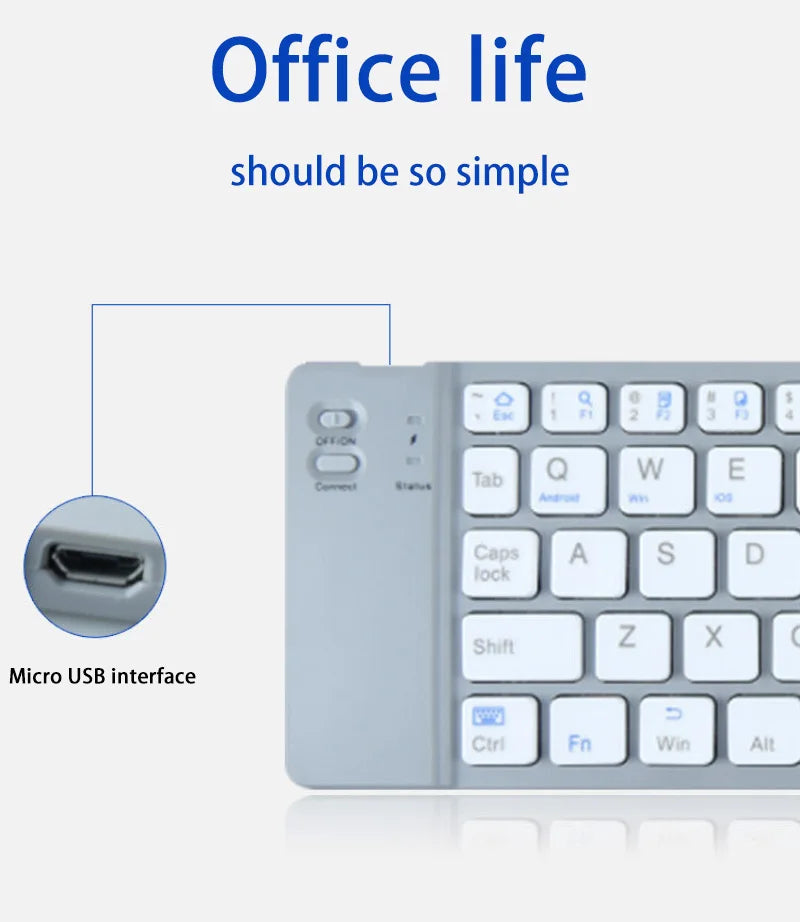 XIAOMI Dual Folding Bluetooth Keyboard For IOS Android Windows Office MINI Wireless Keyboard Storage Three Systems Universal
