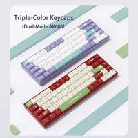 AJAZZ AK680 Mechanical Keyboard ABS Keycap 68 Keys Wired Wireless Bluetooth Gamer Keyboard Hot Swap Custom Gasket for Pc Laptop