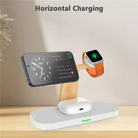 3 In 1 Magnetic Wireless Charger Stand For iPhone 16 15 14 Pro Max Apple Watch 9 8 7 Airprods Fast Charging Station Dock Holder