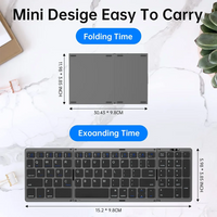 Beyour Folding Bluetooth Wireless Keyboard Numeric Keypad Number Pad B089 Foldable Portable Keyboard for Windows Android ios mac