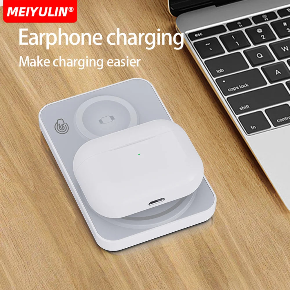 3in1 Wireless Magnetic Power Bank Portable External Spare Battery Wireless Fast Charger For Macsafe iPhone iWatch Apple Watch