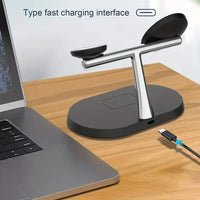 3 In 1 Magnetic Wireless Charger Stand For iPhone 16 15 14 Pro Max Apple Watch 9 8 7 Airprods Fast Charging Station Dock Holder